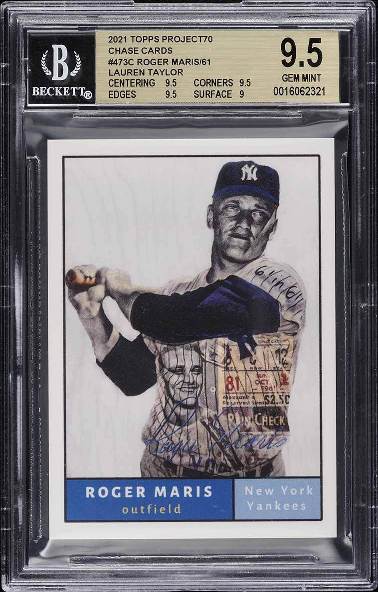 2021 Topps Project70 Chase Card Lauren Taylor Roger Maris /61 #473C BGS 9.5 GEM