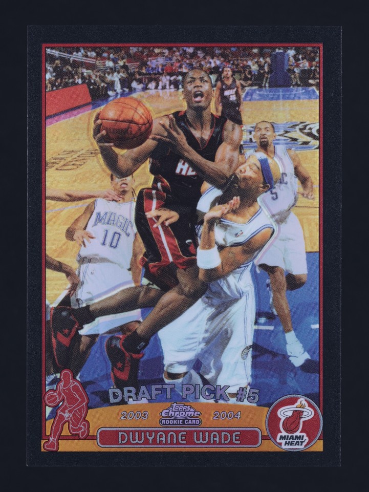 2003 Topps Chrome Black Refractor Dwyane Wade ROOKIE /500 #115 MBA AUTH