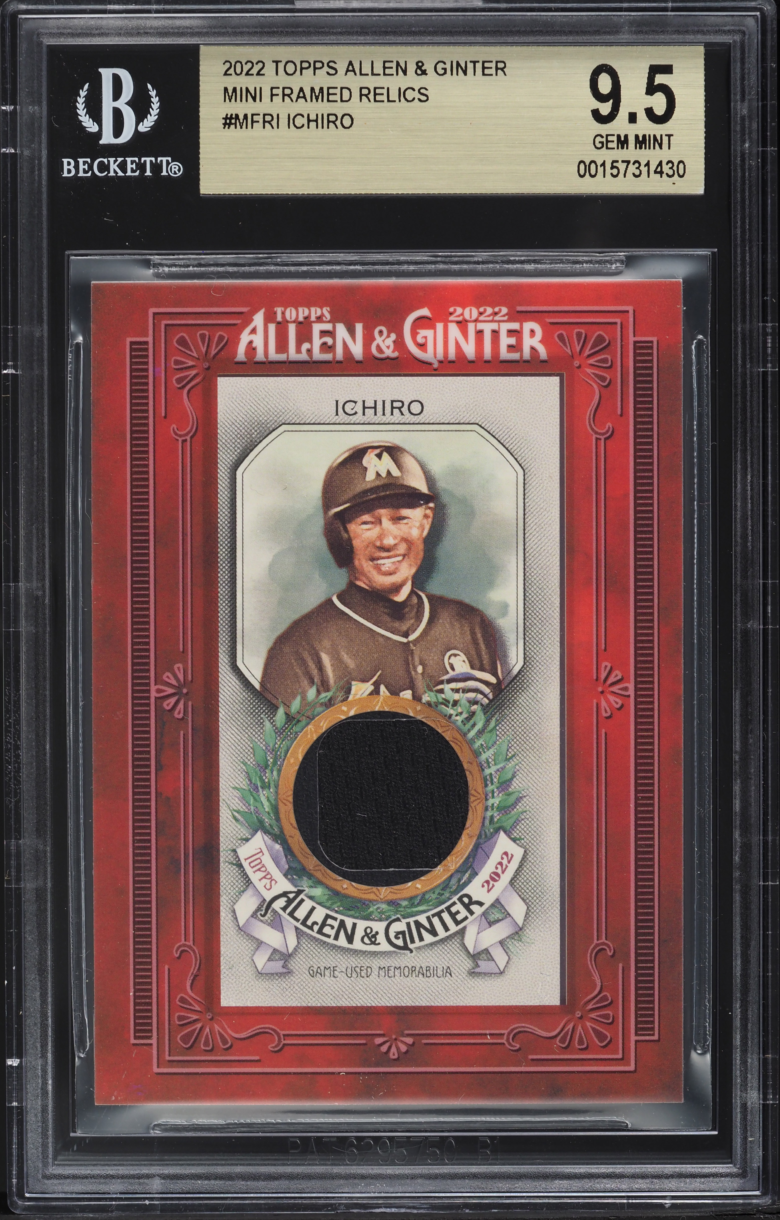 2022 Topps Allen & Ginter Mini Framed Relics Ichiro PATCH #MFRI