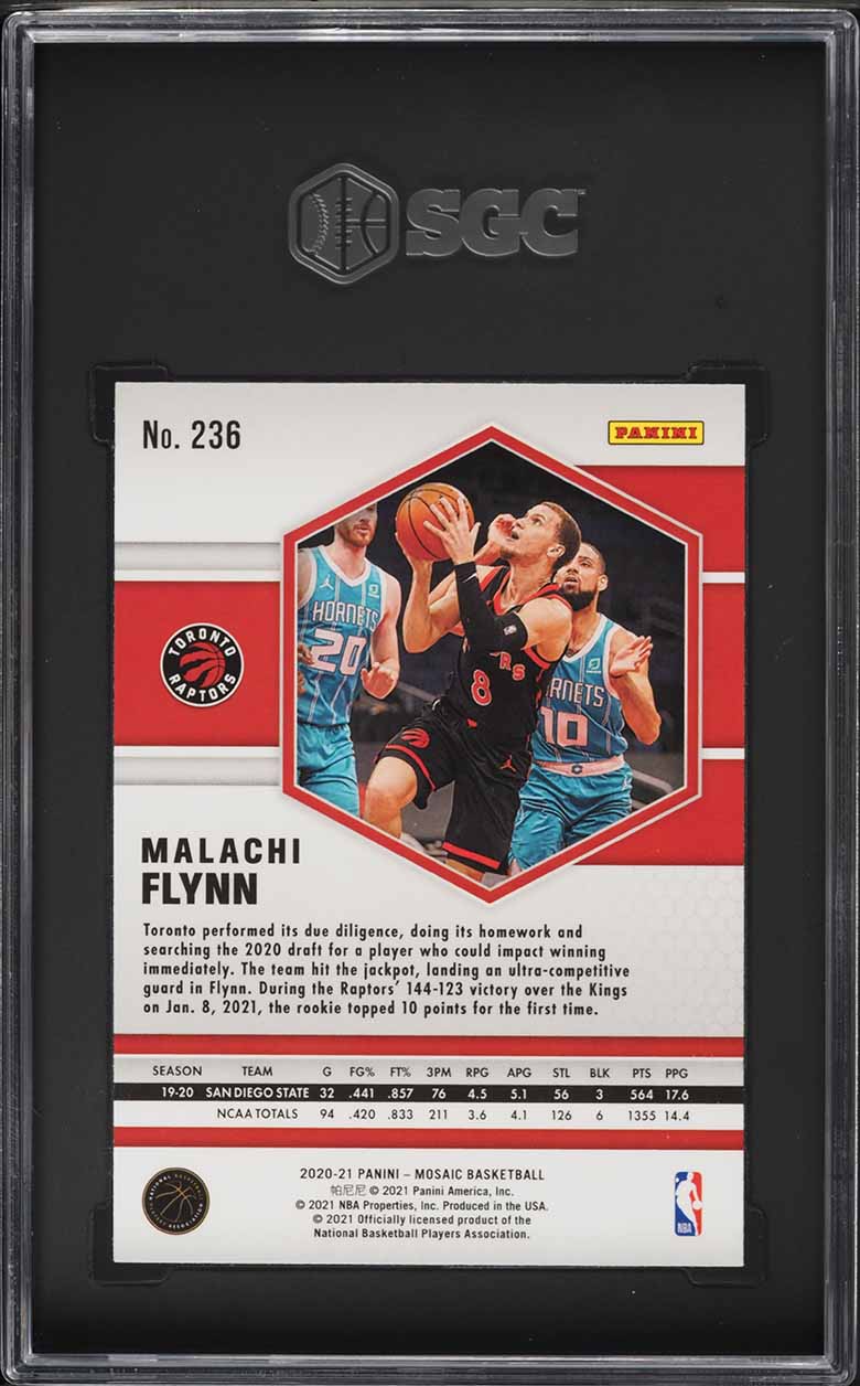 2020 Panini Mosaic Malachi Flynn ROOKIE #236 SGC 9.5 MINT+