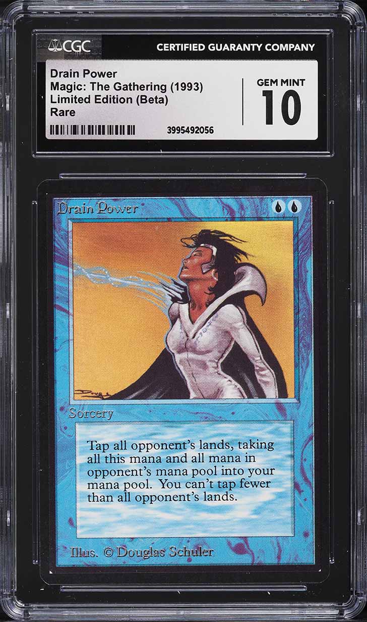 1993 Magic The Gathering MTG Beta Rare Drain Power CGC 10 GEM MINT