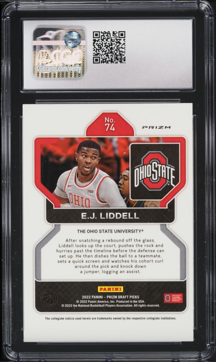 2022 Panini Prizm Draft Picks Silver E.J. Liddell ROOKIE #74 CGC 10 GEM MINT
