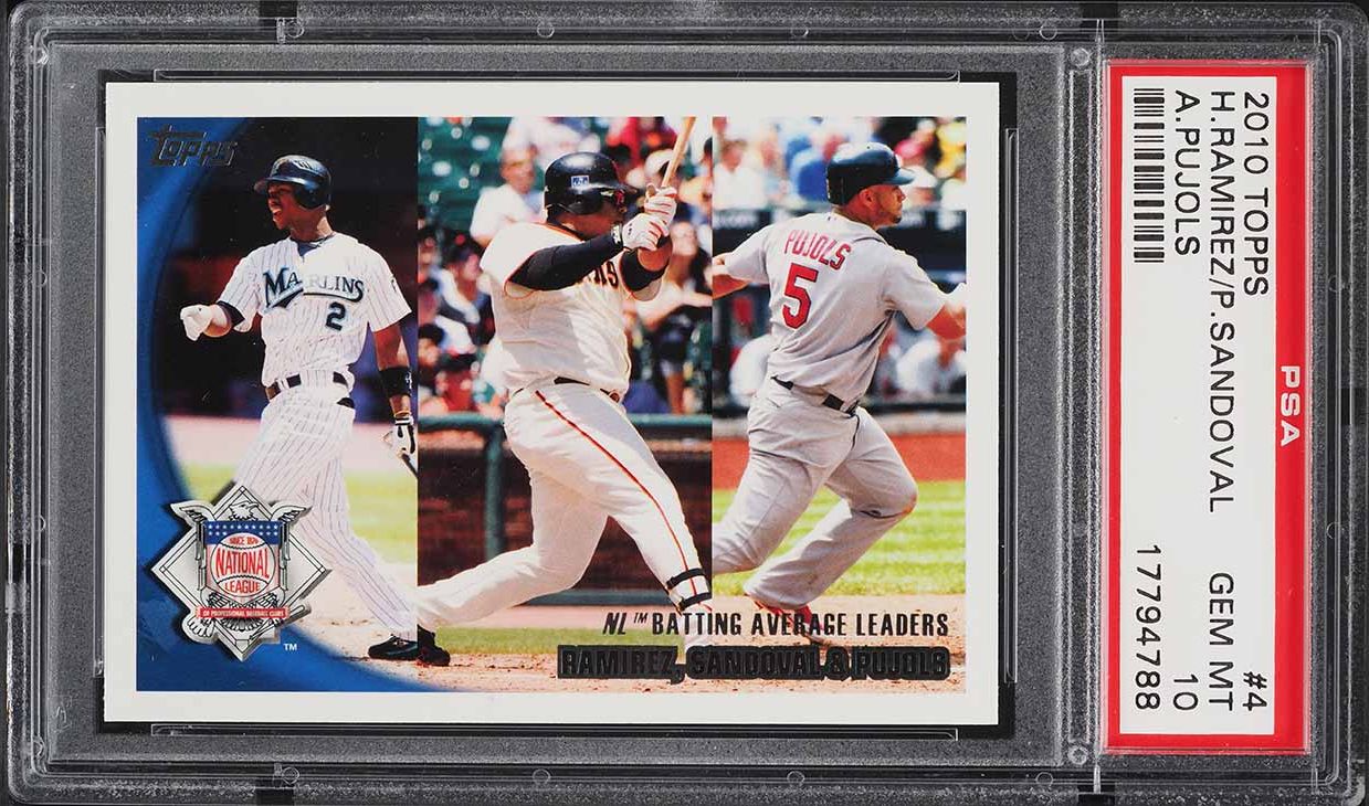 2010 Topps Albert Pujols Hanley Ramirez Pablo Sandoval #4 PSA 10 GEM MINT