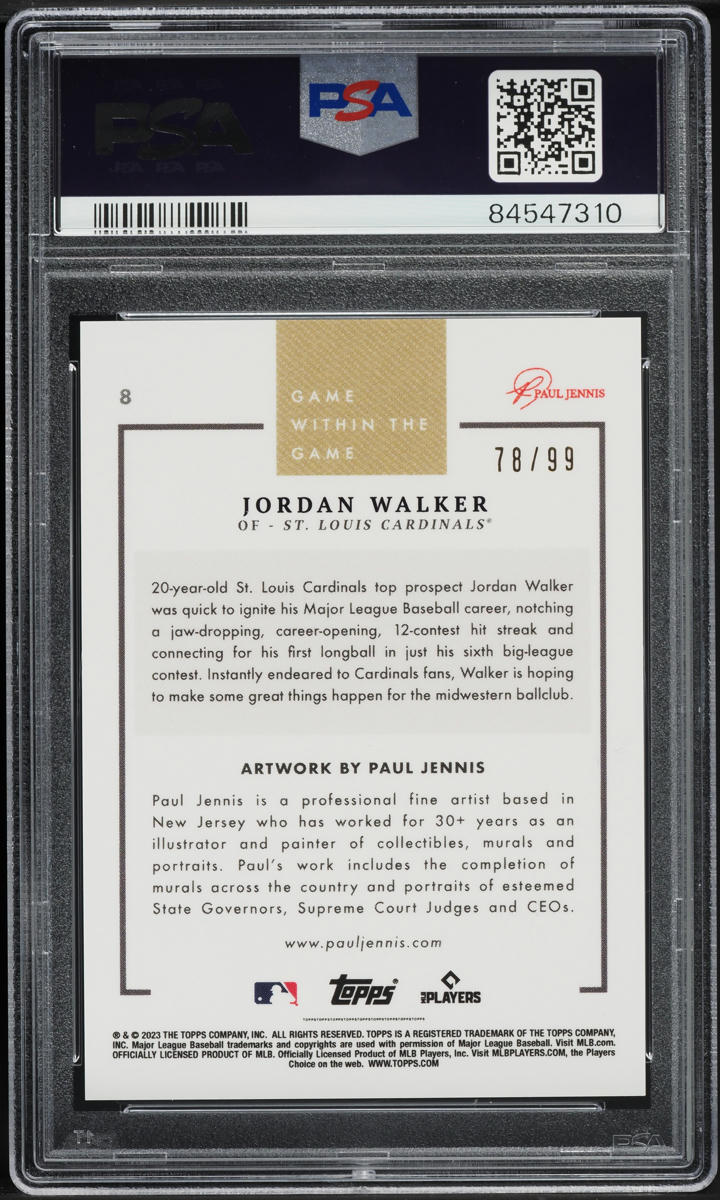 2023 Topps Game Within The Game Rainbow Foil Jordan Walker ROOKIE /99 #8 PSA 10