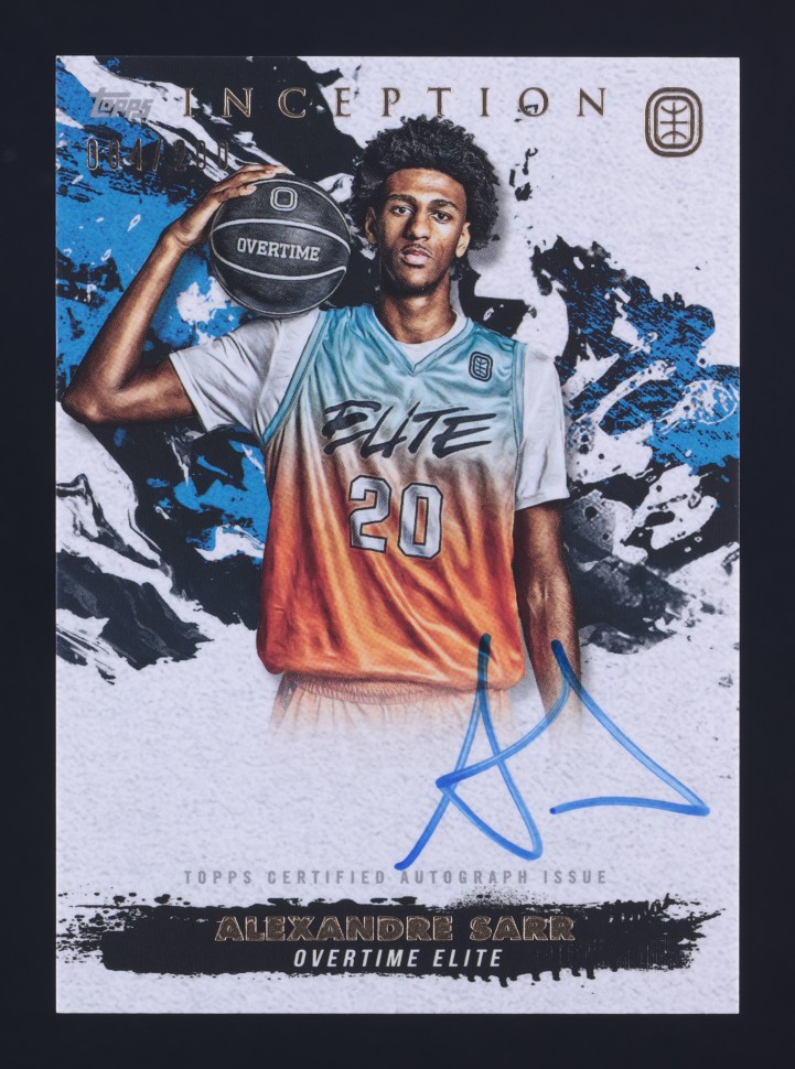 2021 Topps Inception Overtime Elite Alexandre Sarr ROOKIE AUTO /200 MBA AUTH