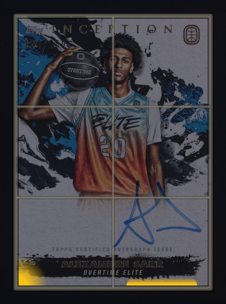 2021 Topps Inception Overtime Elite Alexandre Sarr ROOKIE AUTO /200 MBA AUTH