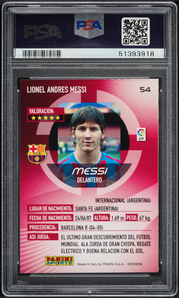 2006 Panini Mega Cracks La Liga Lionel Messi #54 PSA 8 NM-MT on