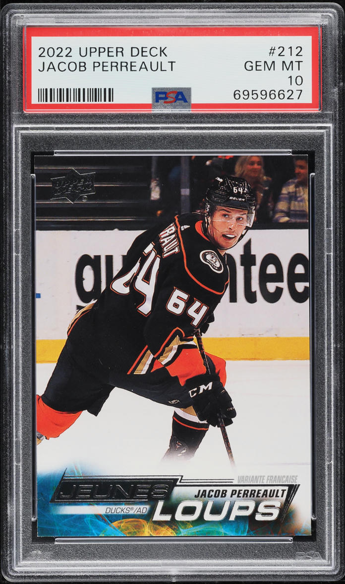 2022 Upper Deck Young Guns Jacob Perreault ROOKIE #212 PSA 10 GEM MINT