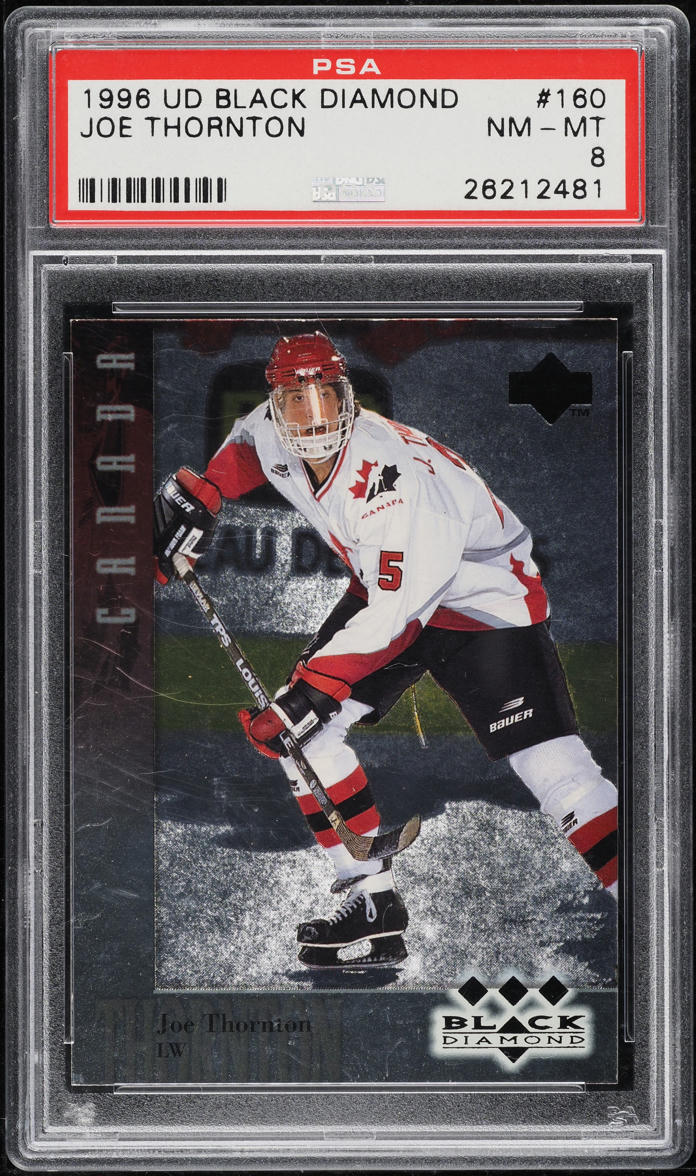 1996 Black Diamond Triple Joe Thornton ROOKIE #160 PSA 8 NM-MT