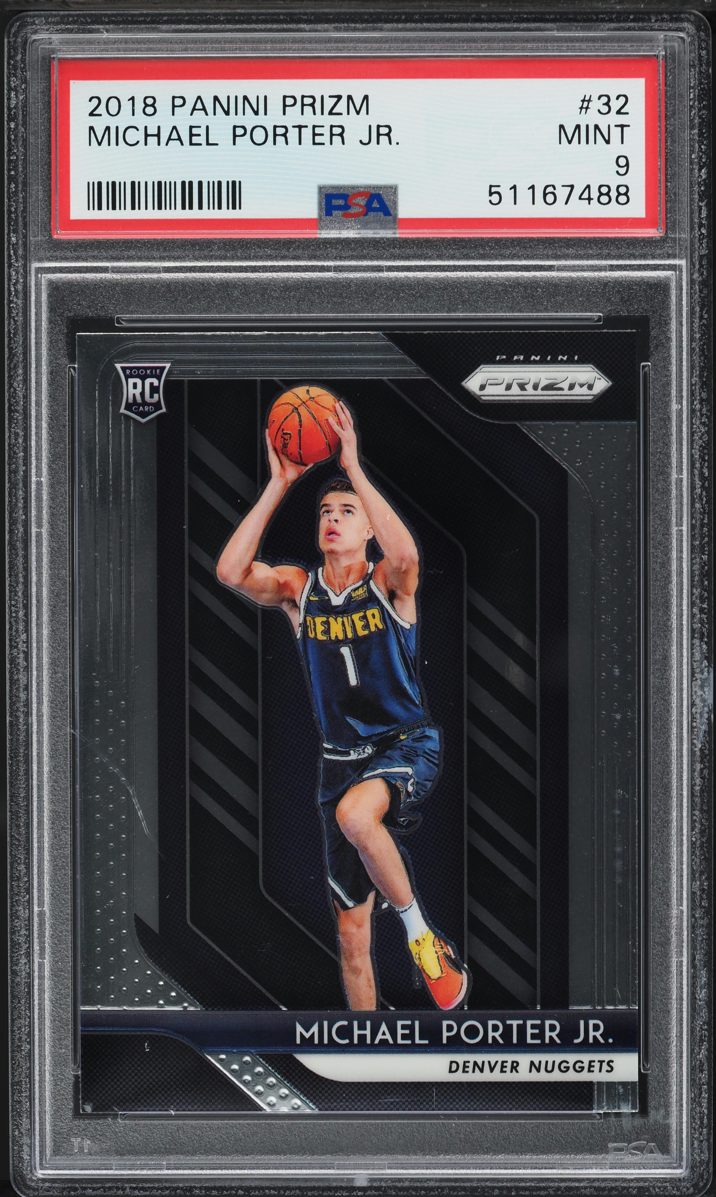 2018 Panini Prizm Michael Porter Jr. ROOKIE #32 PSA 9 MINT on