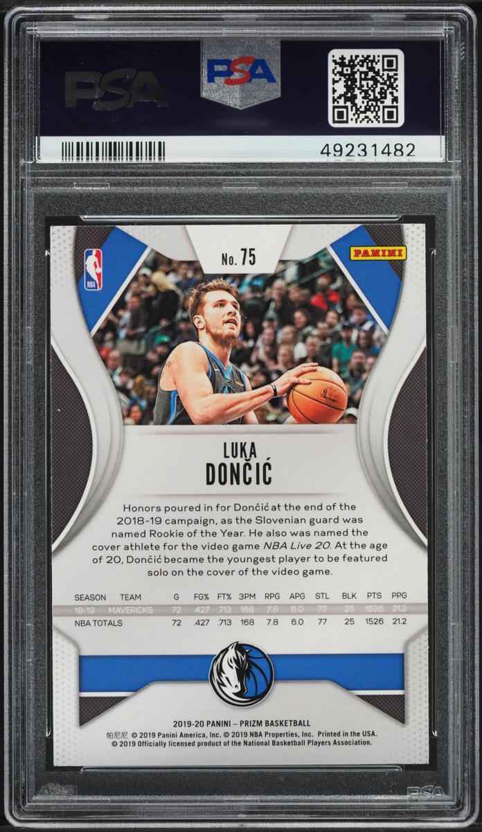 2019 Panini Prizm Luka Doncic #75 PSA 9 MINT on Fanatics Collect