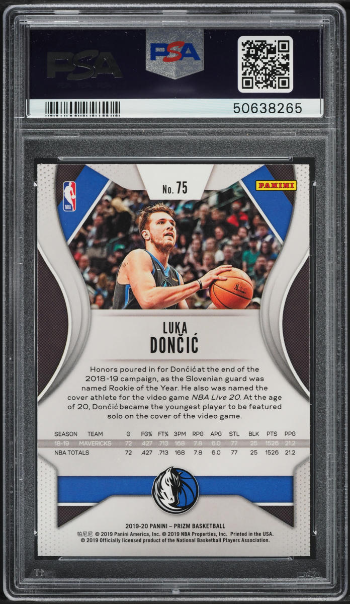 2019 Panini Prizm Luka Doncic #75 PSA 9 MINT on Fanatics Collect