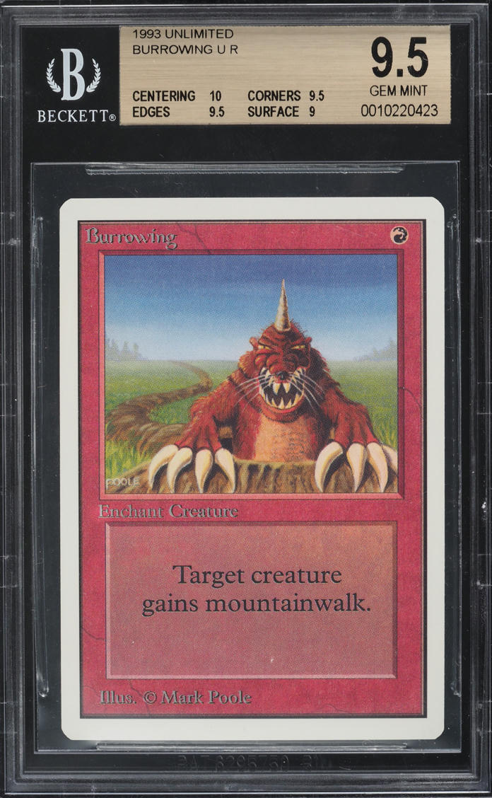 1993 Magic The Gathering MTG Unlimited Burrowing BGS 9.5 GEM MINT
