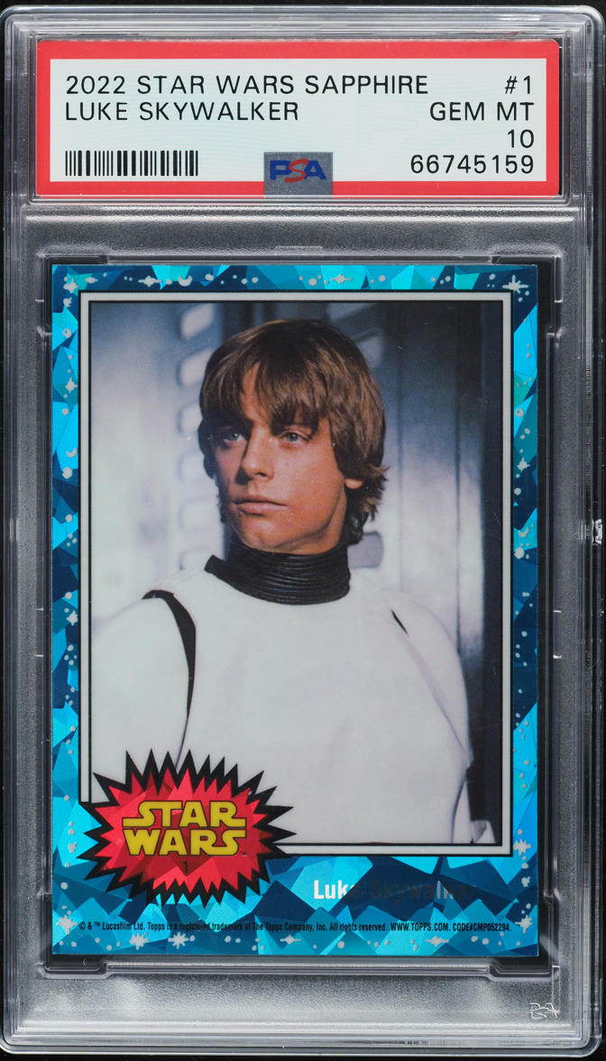 2022 Topps Chrome Star Wars Sapphire Edition Luke Skywalker #1 PSA 10 GEM MINT