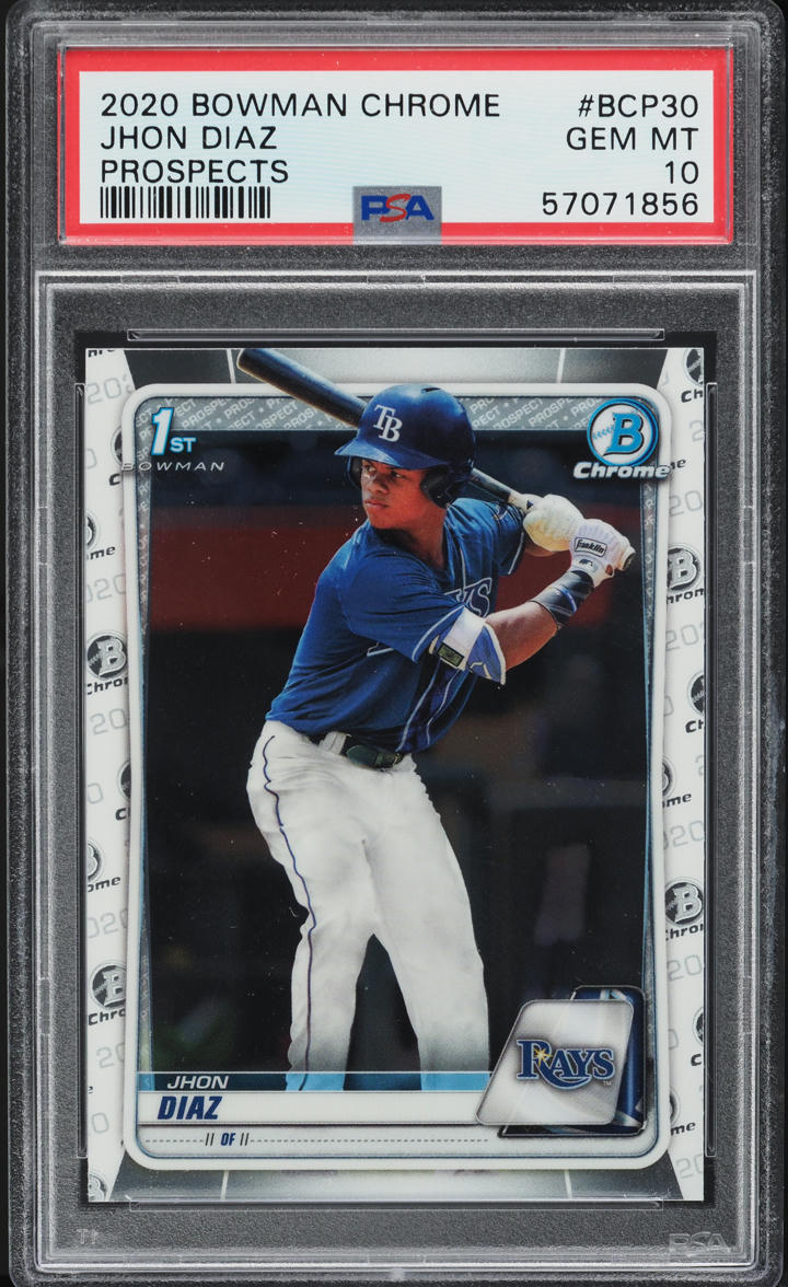 2020 Bowman Chrome Prospects Jhon Diaz ROOKIE #BCP-30 PSA 10 GEM MINT