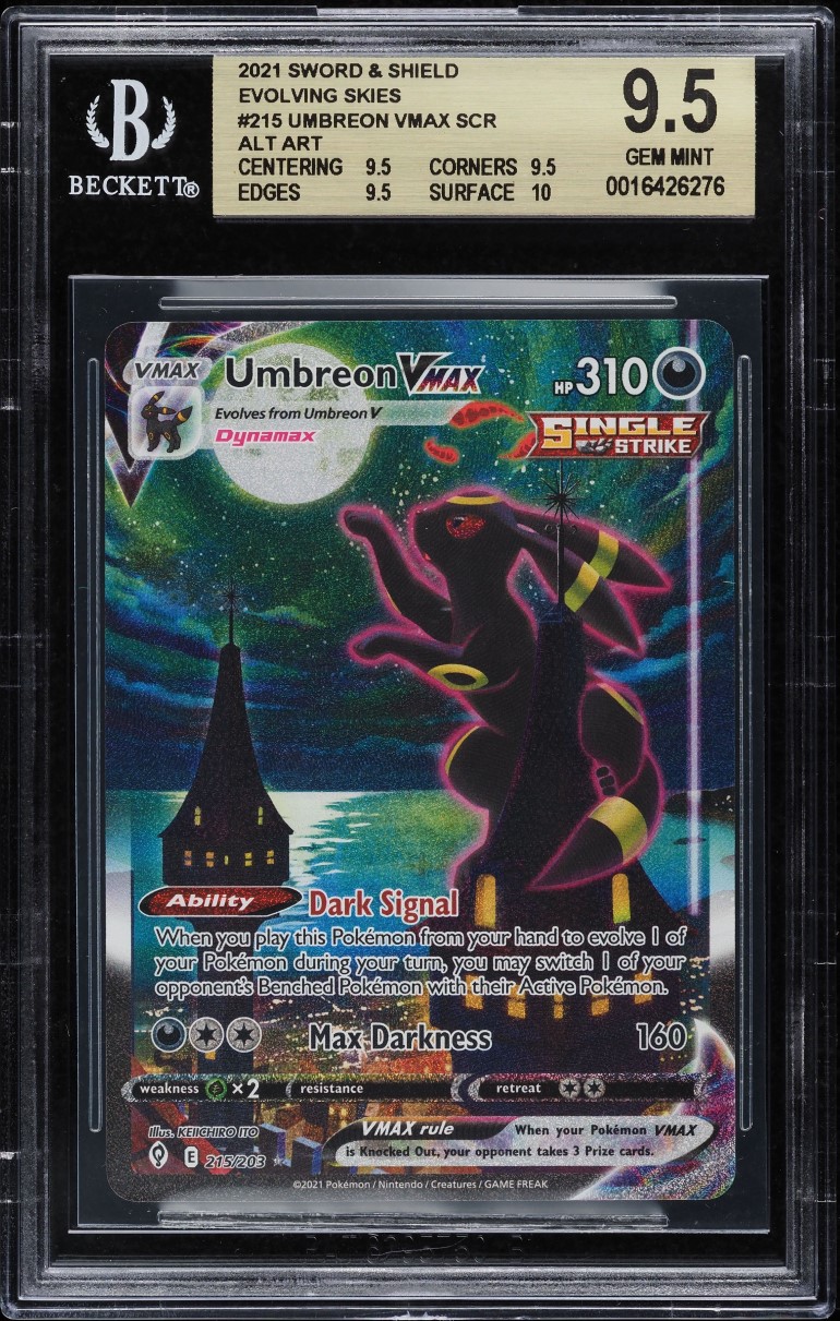 2021 Pokemon SWSH Evolving Skies Alt Art Umbreon VMAX #215 BGS 9.5