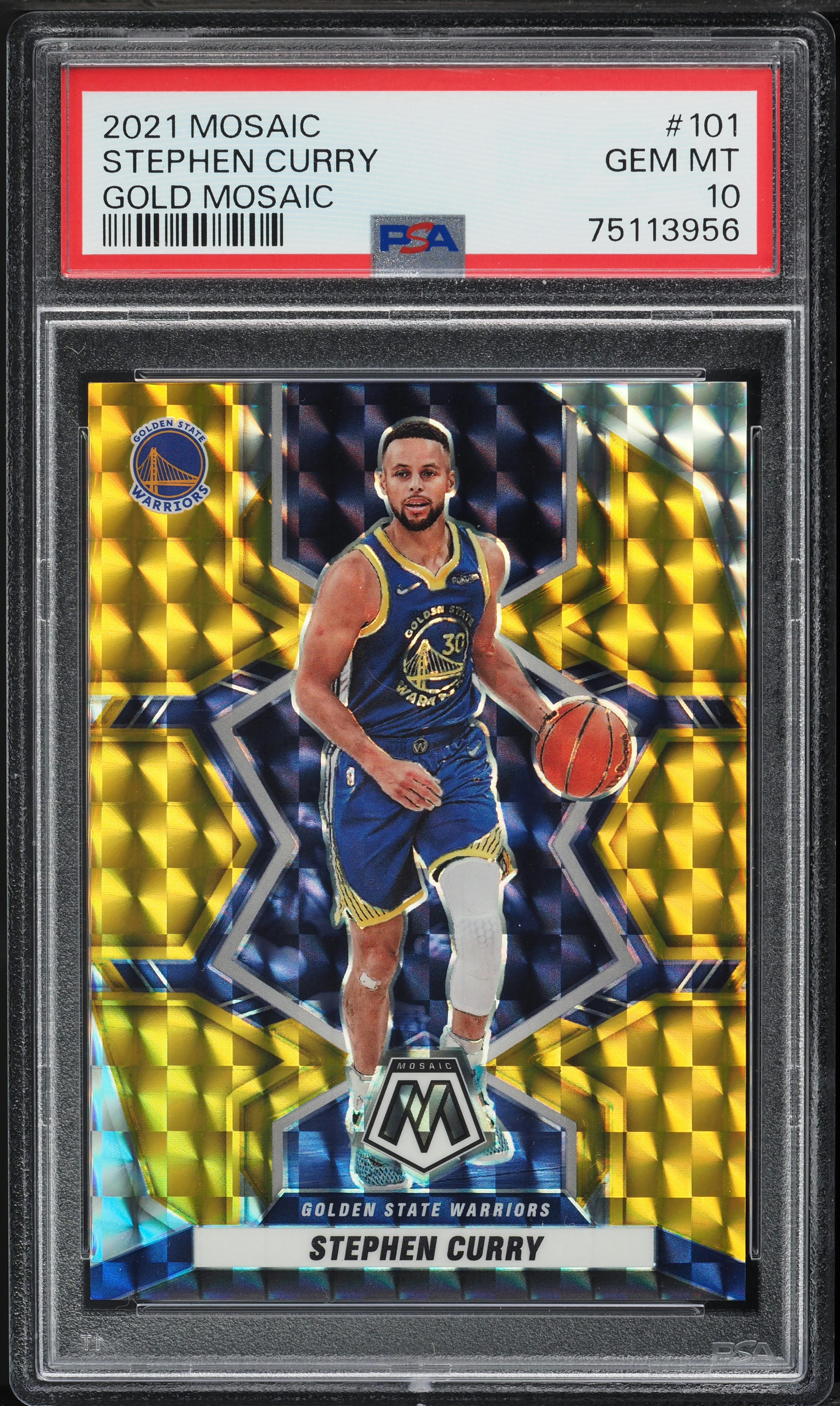 2021 Panini Mosaic Gold Stephen Curry /10 #101 PSA 10 GEM MINT on
