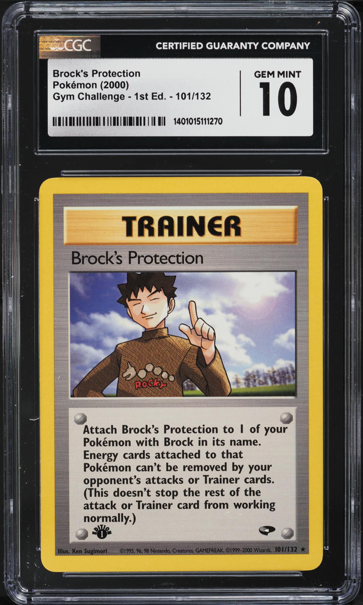 2000 Pokemon Gym Challenge 1st Edition Brock's Protection #101 CGC 10 GEM MINT