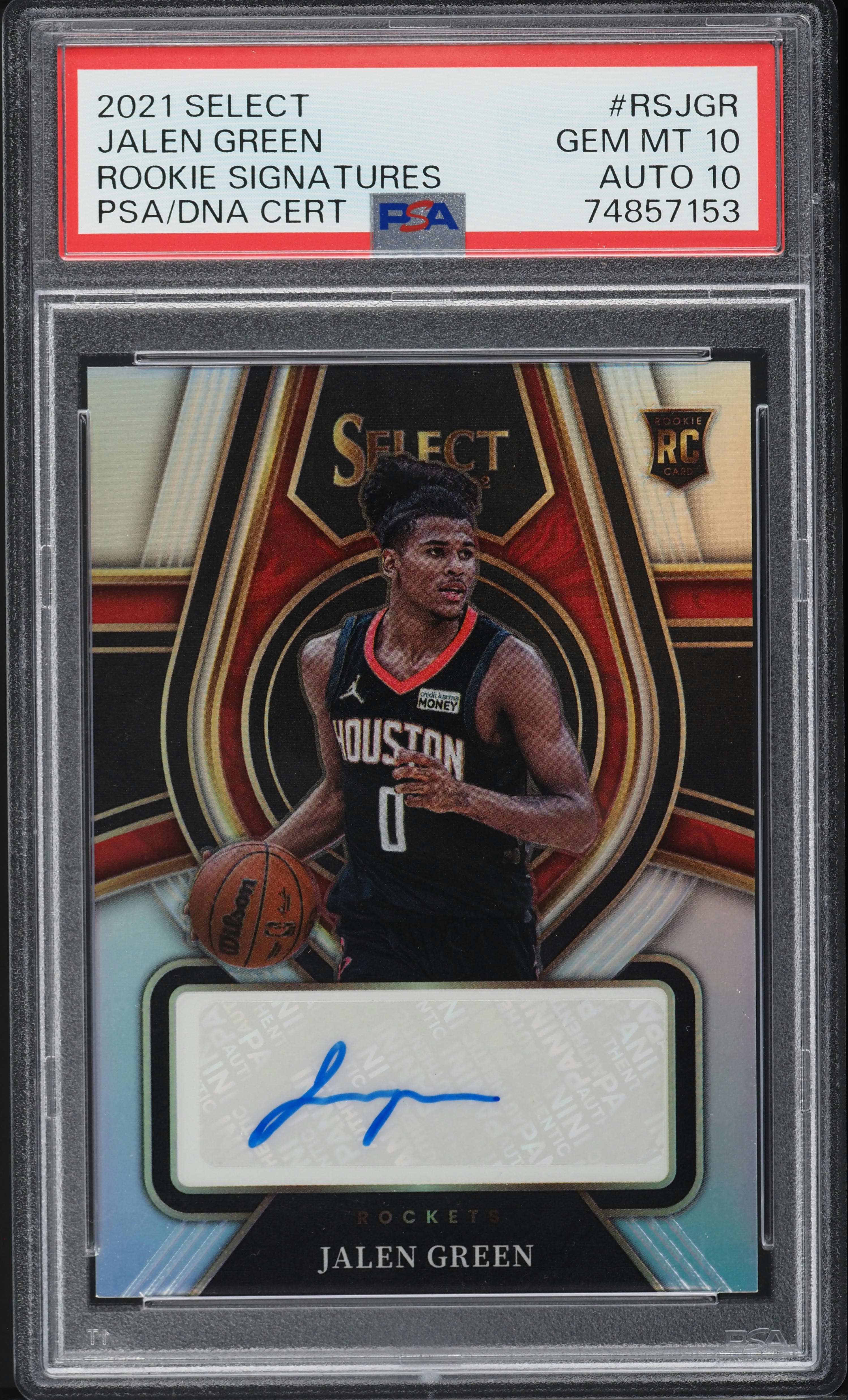 2021 Select Signatures Jalen Green ROOKIE AUTO DNA 10 /249 PSA 10