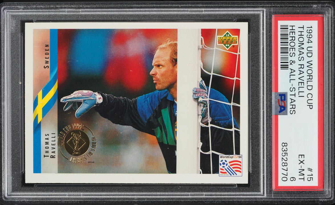 1994 Upper Deck World Cup Heroes All Stars Thomas Ravelli #15 PSA 6 EXMT