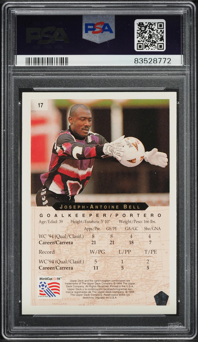 1994 Upper Deck World Cup Heroes All Stars Joseph-Antoine Bell #17 PSA 6 EXMT
