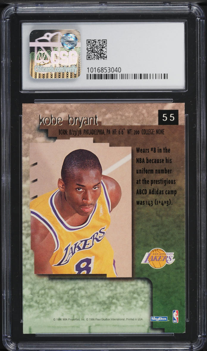 1996 Skybox Premium Kobe Bryant ROOKIE #55 CSG 7 NRMT