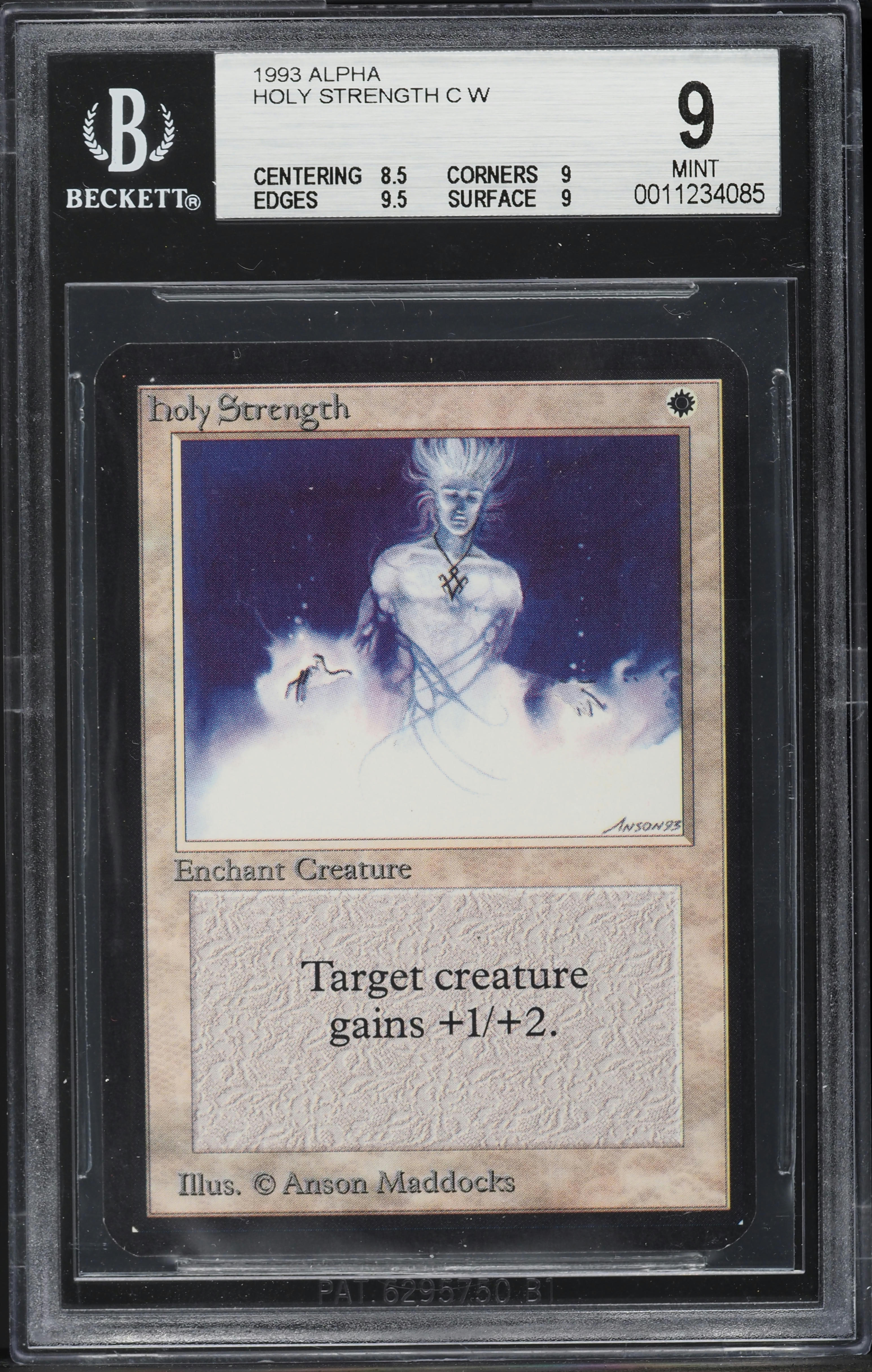 1993 Magic The Gathering MTG Alpha Holy Strength BGS 9 MINT on