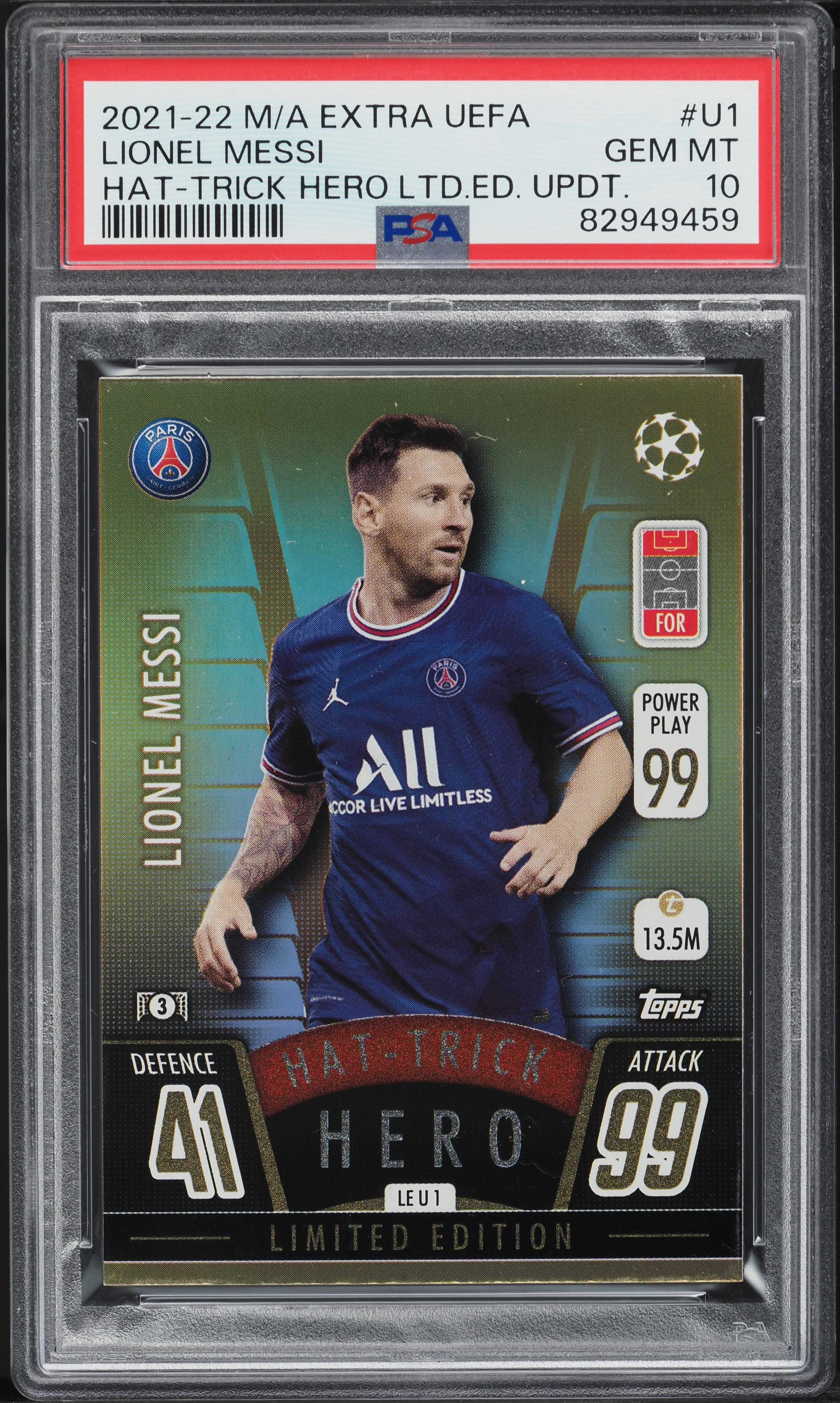 2021 Topps Match Attax Extra UEFA Hat-Trick Hero Limited Ed Lionel