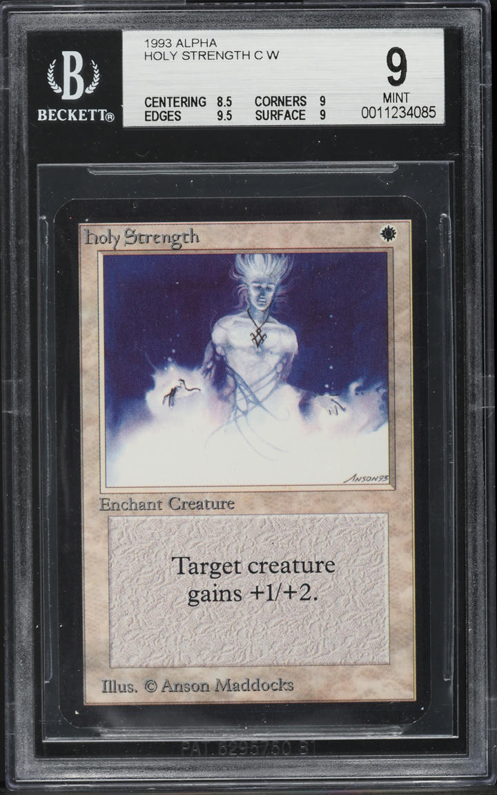 1993 Magic The Gathering MTG Alpha Holy Strength BGS 9 MINT