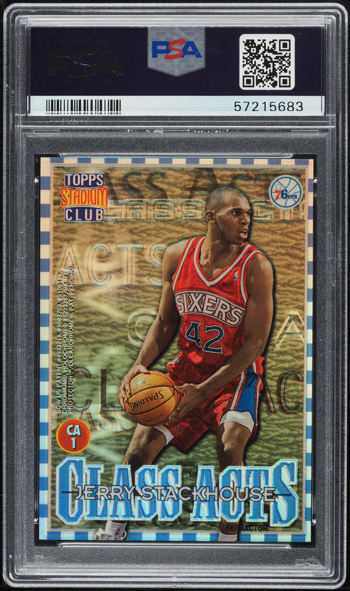1996 Stadium Club Class Acts Refractor Michael Jordan & Jerry Stackhouse #CA1 PSA 10 GEM MINT