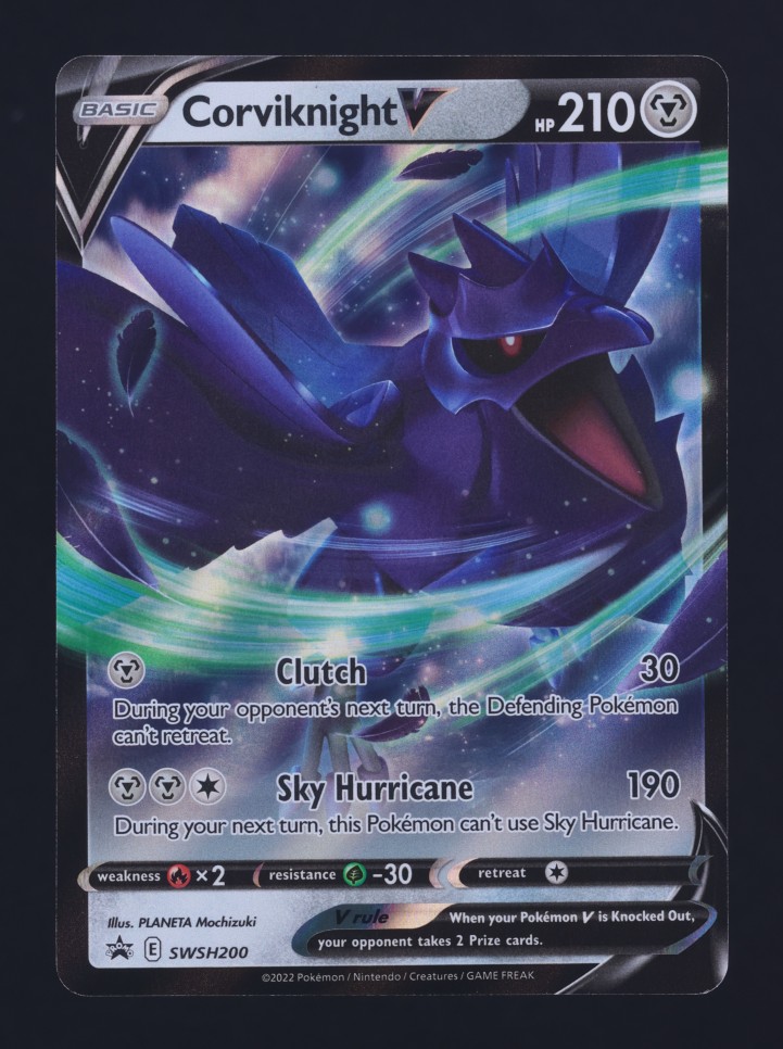 2022 Pokemon SWSH Black Star Promo Full Art Corviknight V #SWSH200 MBA AUTH