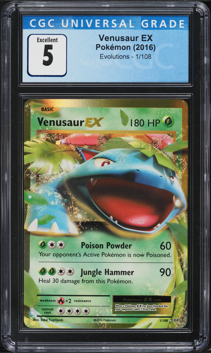 2016 Pokemon XY Evolutions Venusaur EX #1 CGC 5 EX