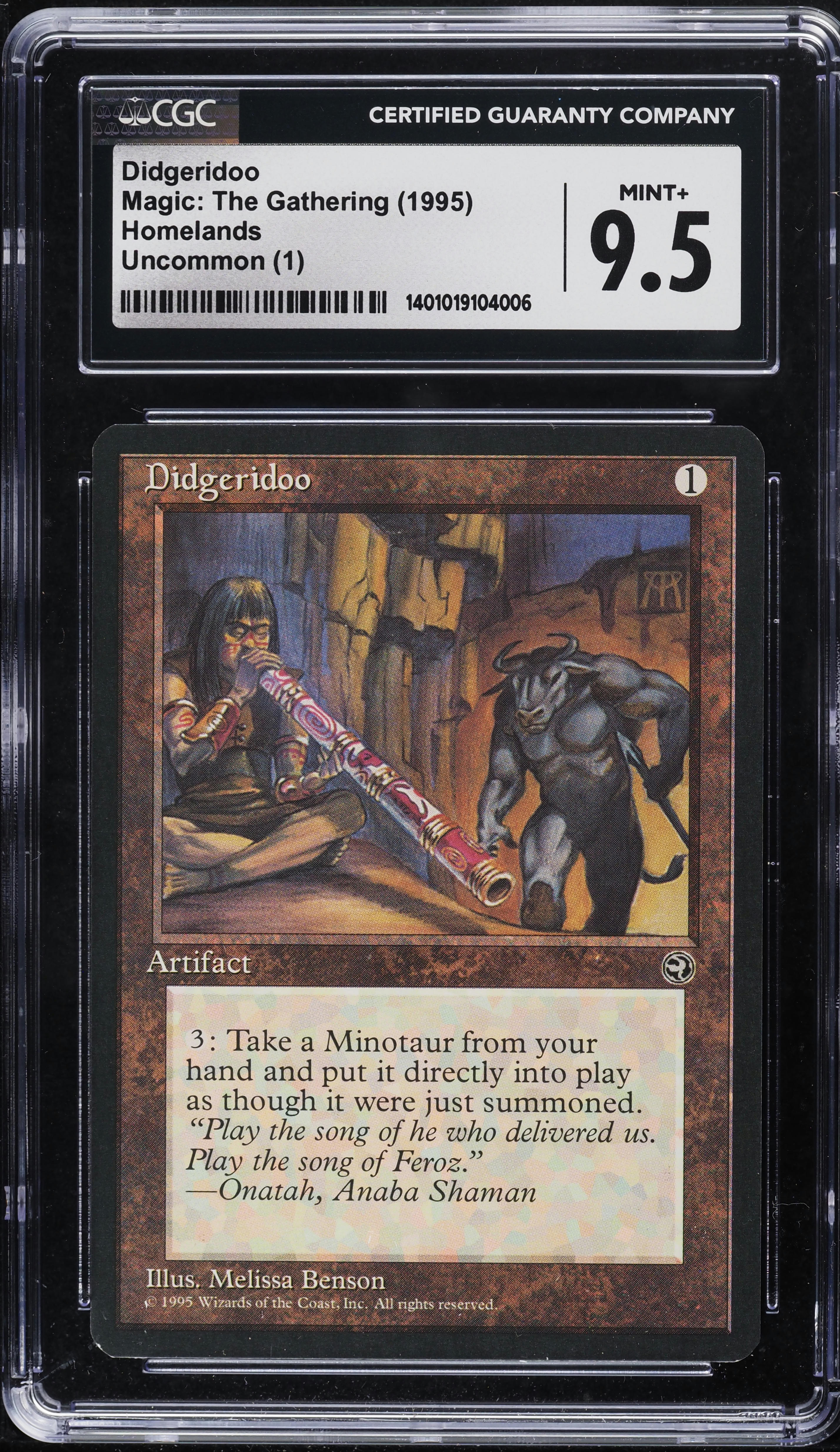 1995 Magic The Gathering MTG Homelands Didgeridoo CGC 9.5 MINT+ on