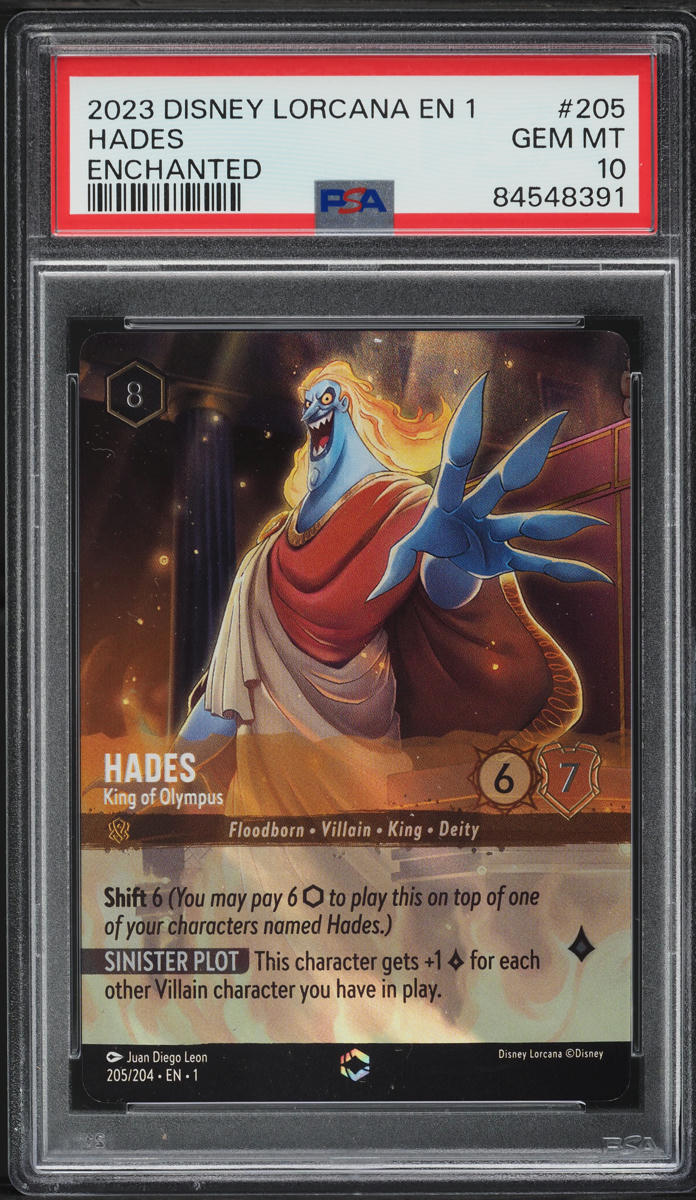 2023 Disney Lorcana The First Chapter Enchanted Hades #205 PSA 10 GEM MINT