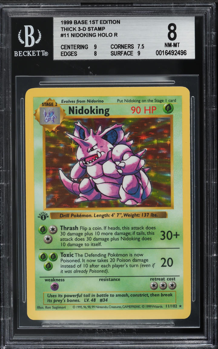1999 Pokemon Base Set Shadowless 1st Edition Thick Stamp Holo Charizard #4 BGS 9 on Fanatics Collect 1999 Pokemon Base Set Shadowless 1st Edition Thick Stamp Holo Charizard #4 BGS 9 on Fanatics Collect