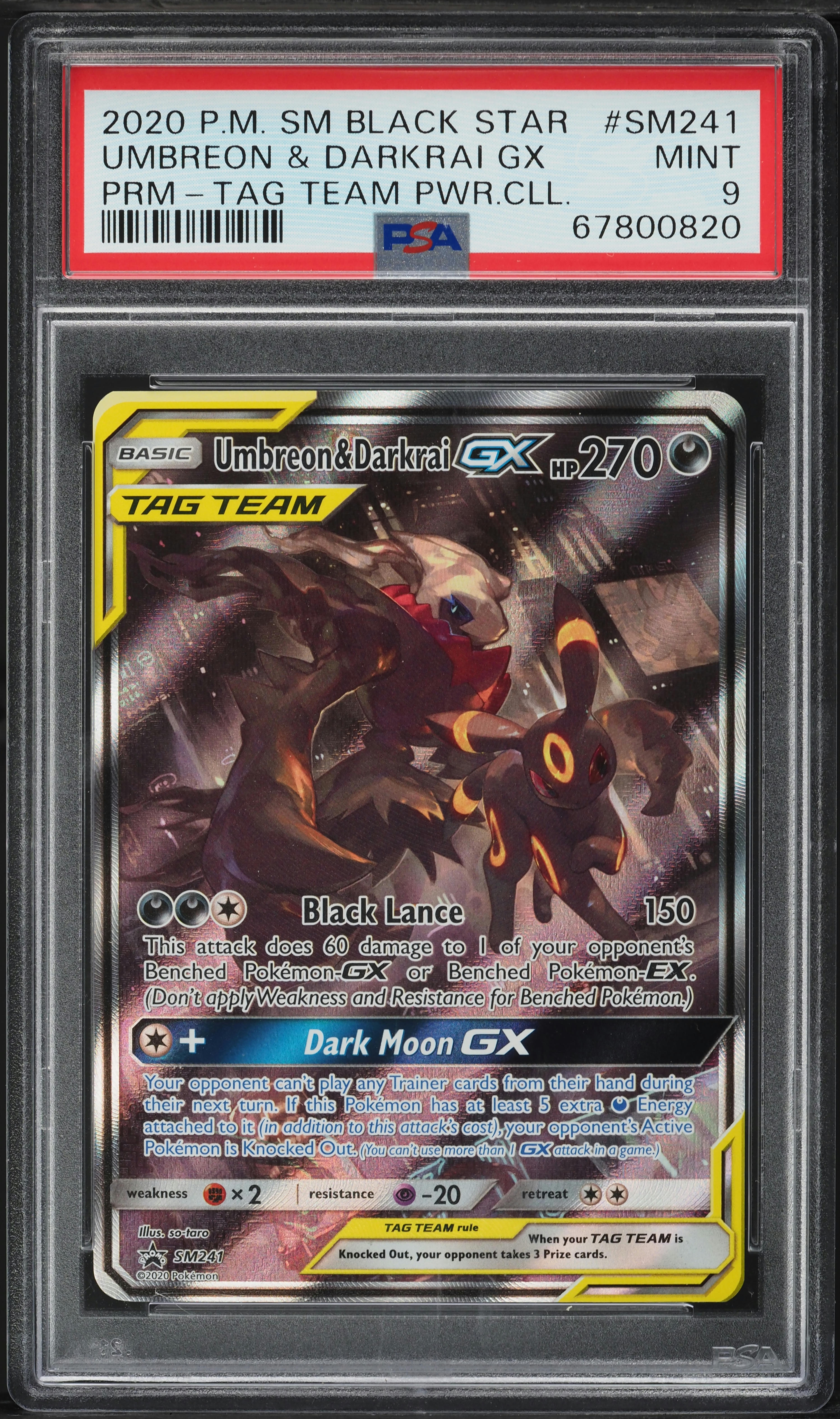 2020 Pokemon SM Black Star Promo Tag Team Umbreon & Darkrai GX
