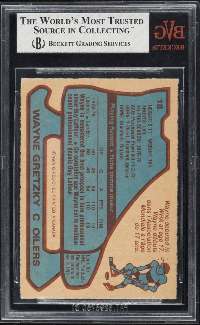 1979 O-Pee-Chee Hockey Wayne Gretzky ROOKIE #18 BVG 6 EXMT