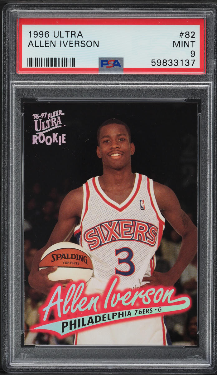 1996 Ultra Basketball Allen Iverson ROOKIE #82 PSA 9 MINT
