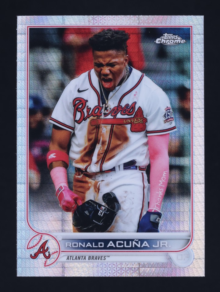 2022 Topps Chrome Prism Refractor Ronald Acuna Jr. #165 MBA AUTH