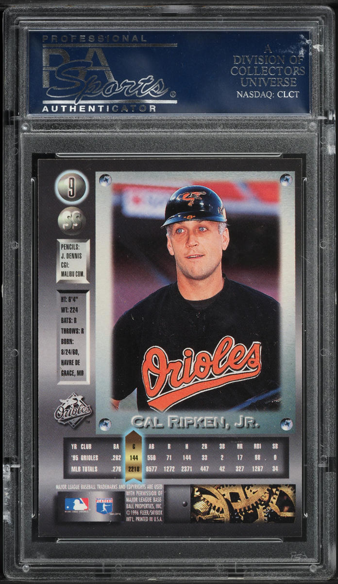 1996 Metal Universe Platinum Edition Cal Ripken Jr. #9 PSA 10 GEM MINT