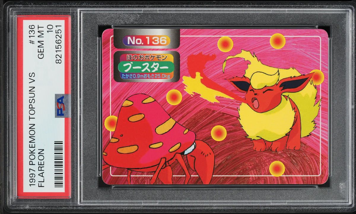 1997 Pokemon Japanese Topsun Vs Flareon #136 PSA 10 GEM MINT on