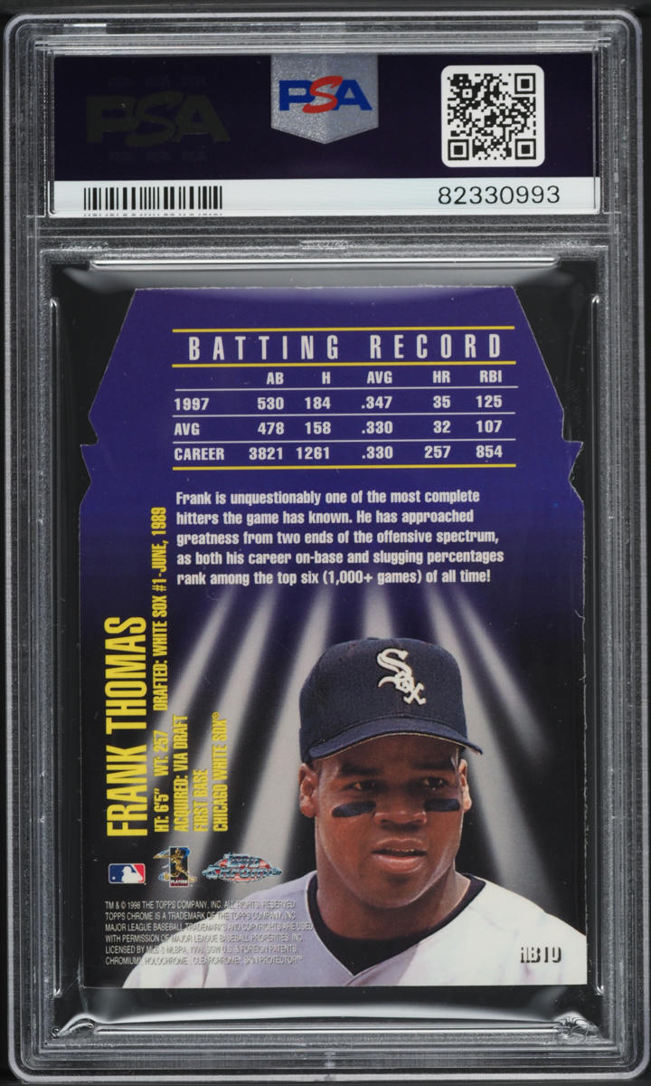 1998 Topps Hall Bound Frank Thomas #HB10 PSA 9 MINT on Fanatics