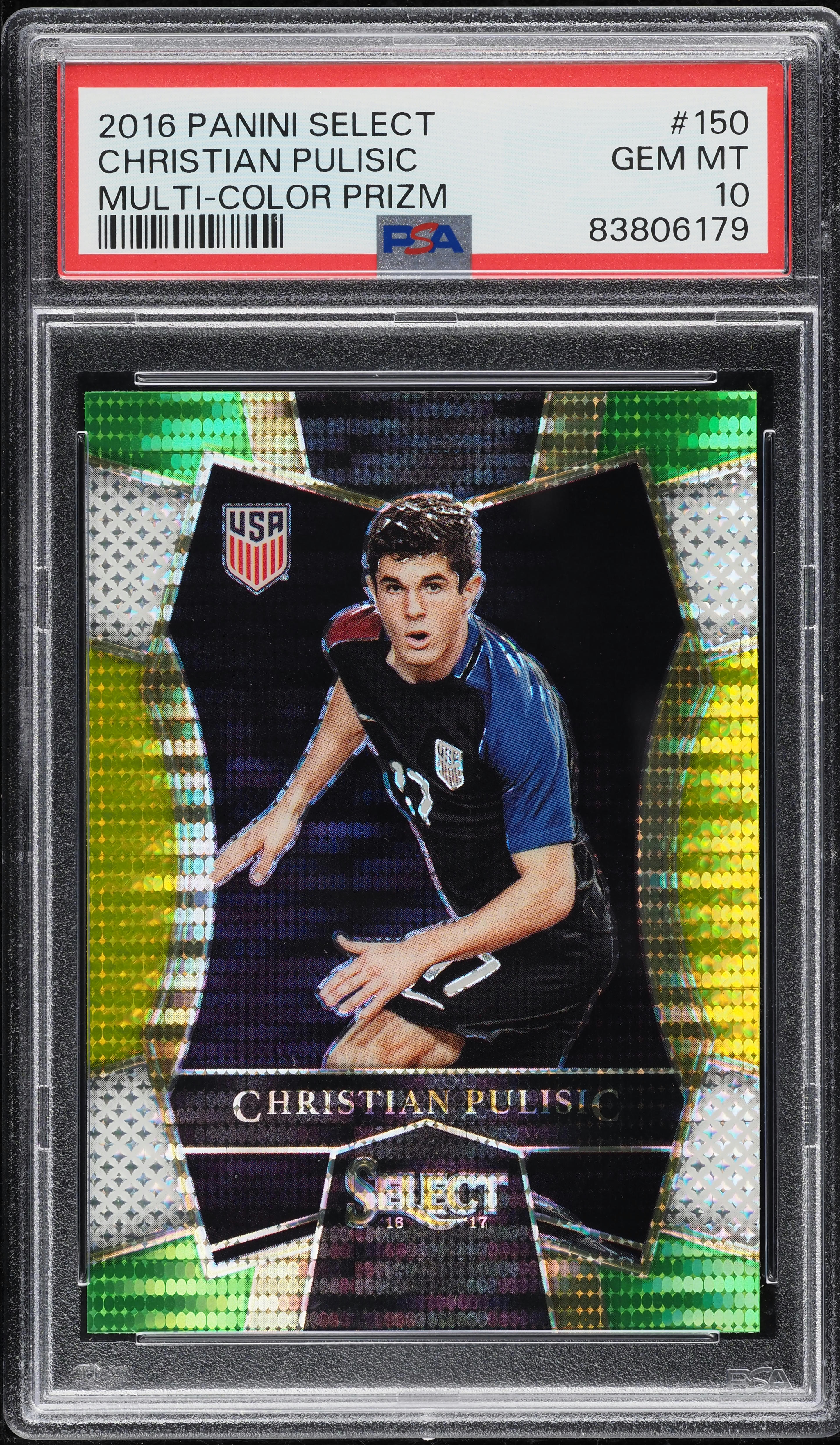 2016 Select Premier Level Multi-Color Prizm Christian Pulisic