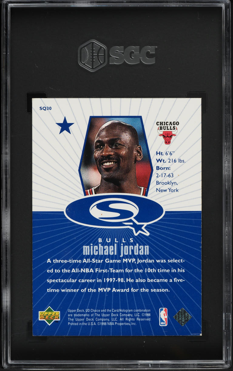 1998 Upper Deck Choice Starquest Blue Michael Jordan #SQ30 SGC 7 NRMT