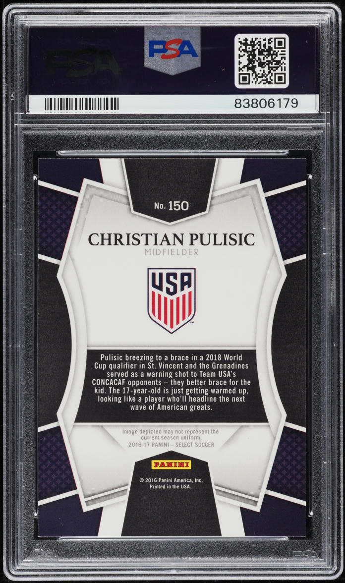 2016 Select Premier Level Multi-Color Prizm Christian Pulisic