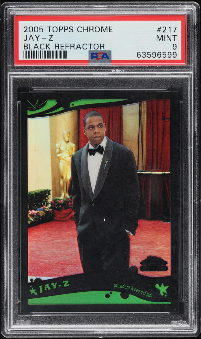 2005 Topps Chrome Black Refractor Jay-Z /399 #217 PSA 9 MINT on