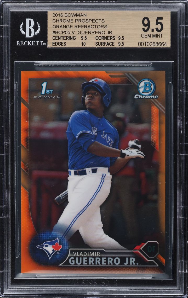 2016 Bowman Chrome Orange Refractor Vladimir Guerrero Jr. ROOKIE /25 BGS 9.5 GEM