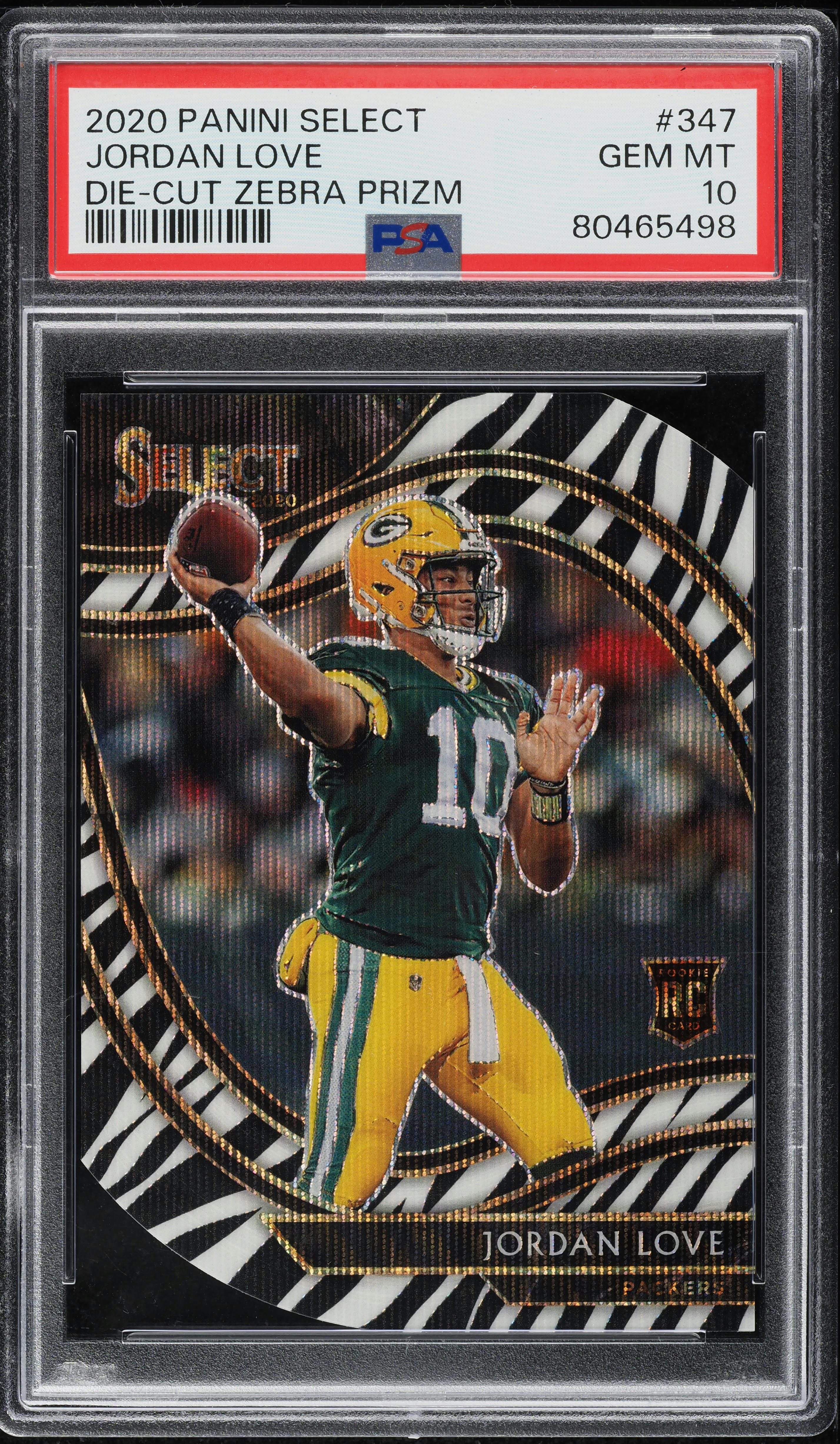 2020 Select Field Level Zebra Prizm Die-Cut Jordan Love ROOKIE