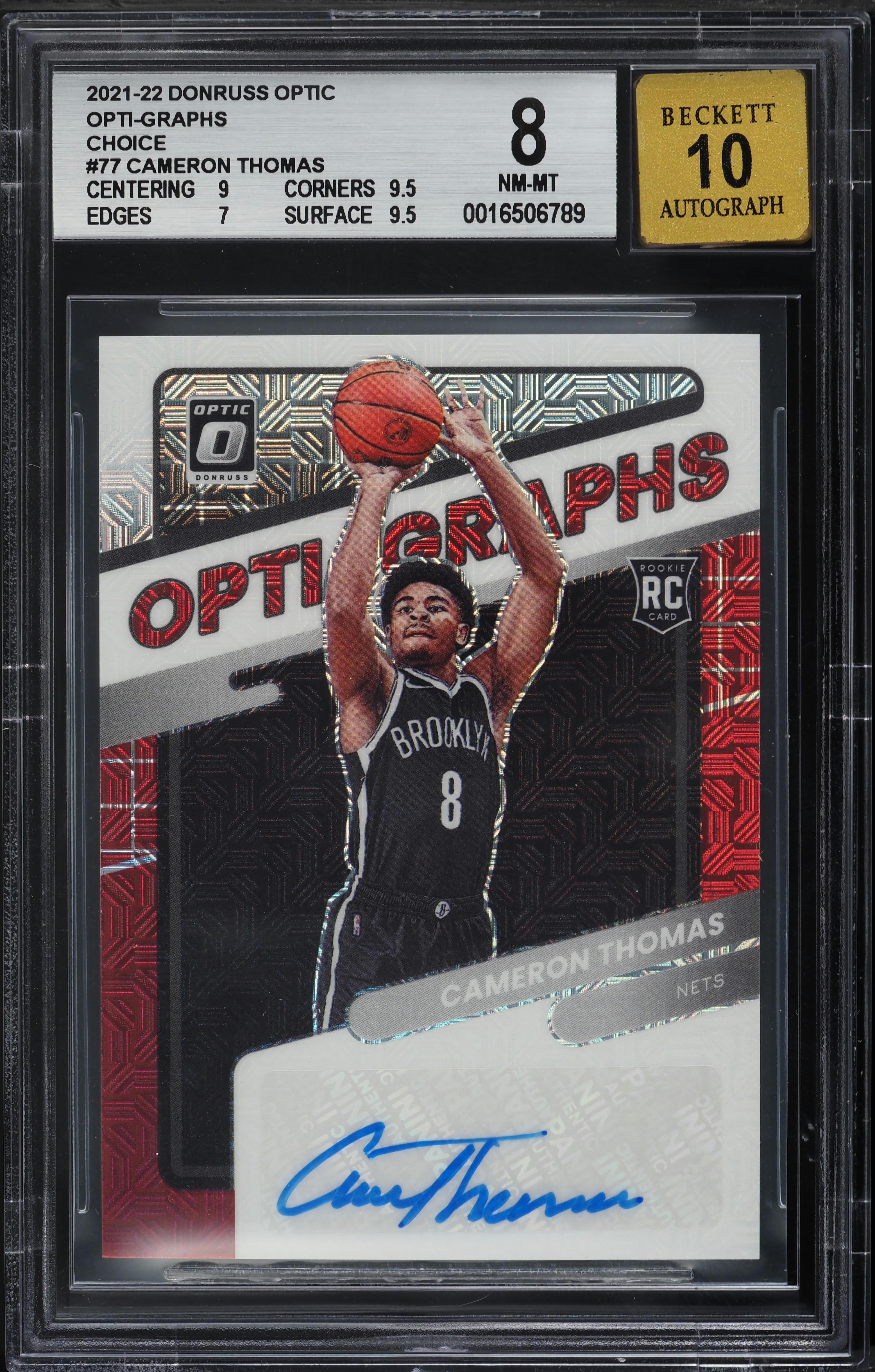 2021 Donruss Optic Opti-Graphs Choice Cameron Thomas ROOKIE AUTO