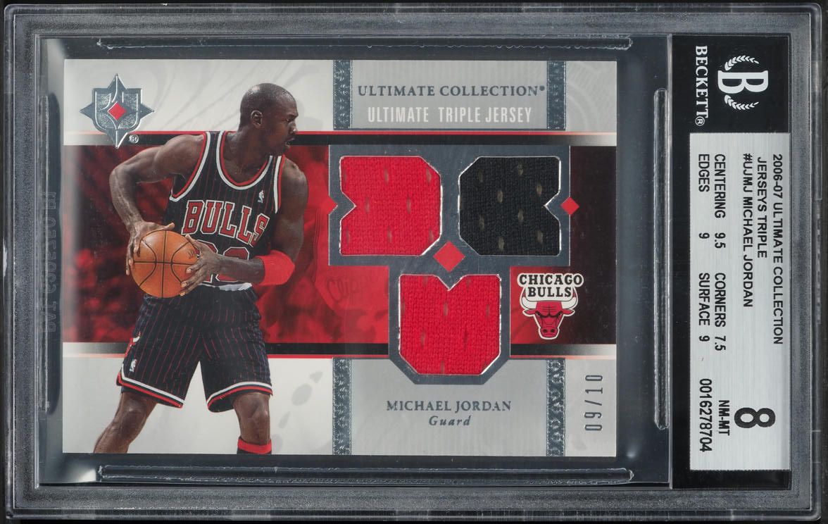 2006 Ultimate Collection Triple Michael Jordan GAME-USED PATCH /10 #UJ-MJ BGS 8 NM-MT